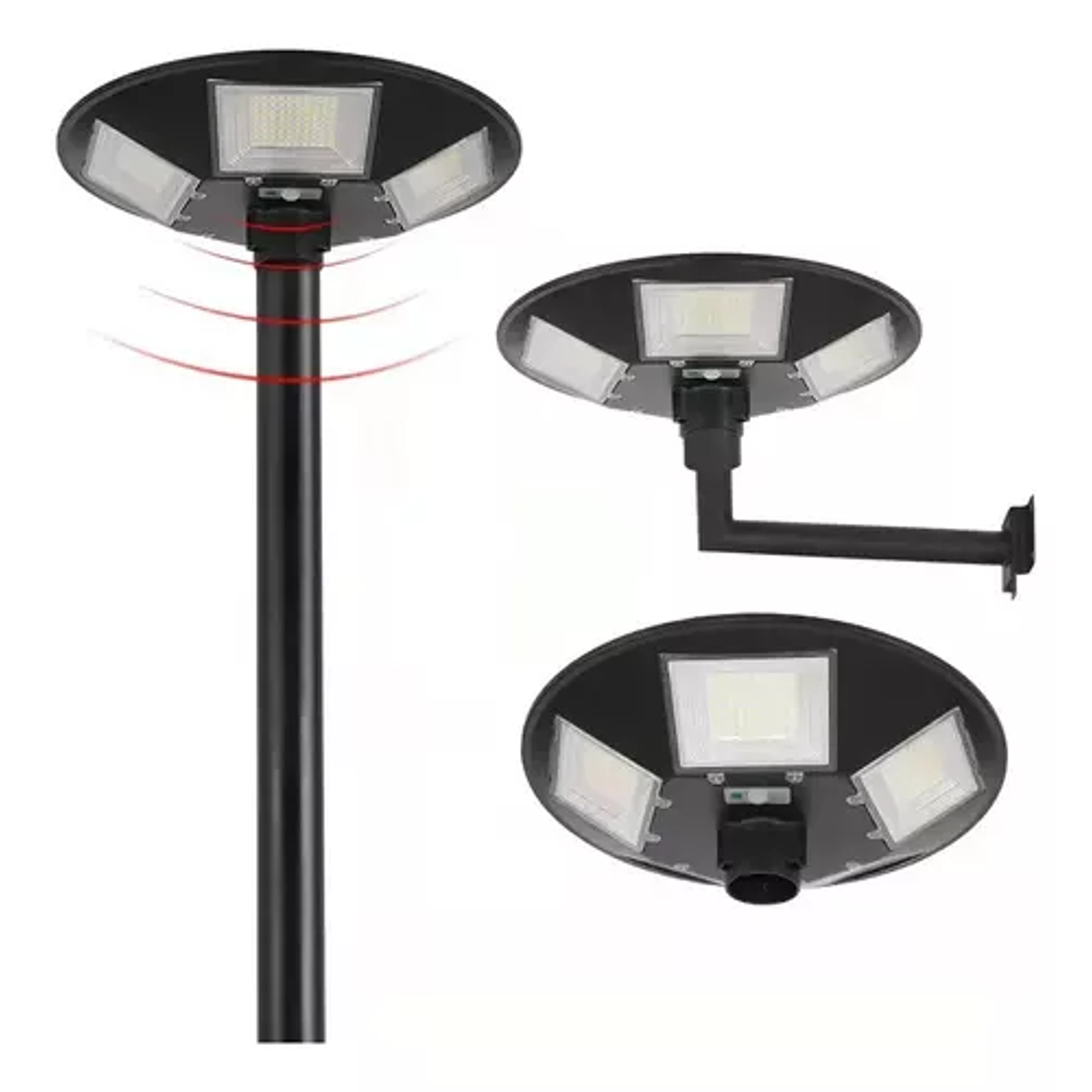 Foco Solar Led Ufo 500w Carcasa Negro Color Luz Fría Soporte 1