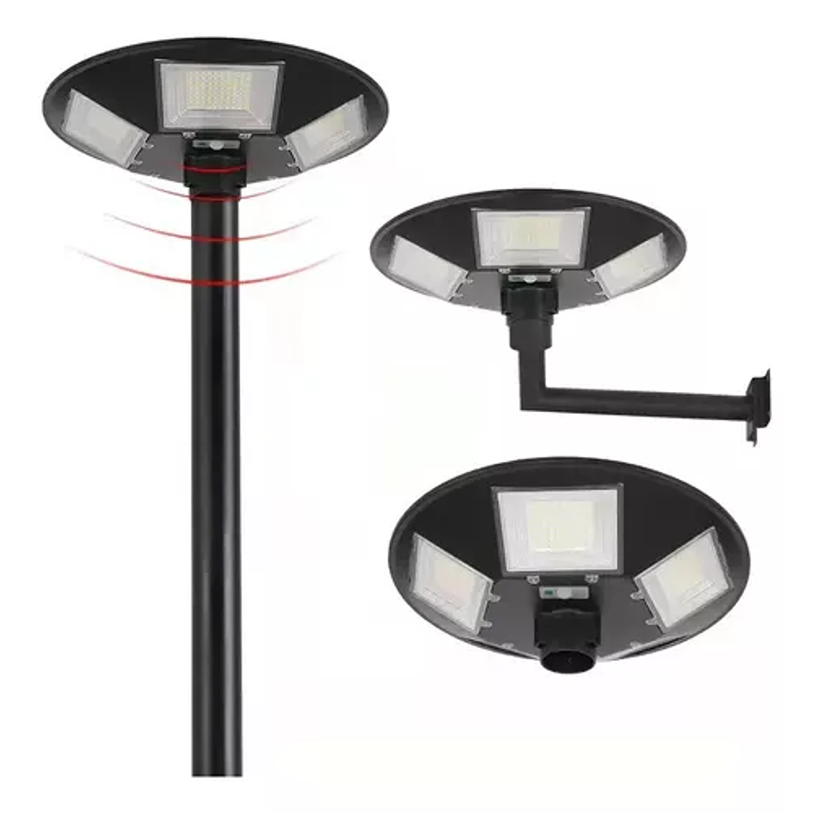 Foco Solar Led Ufo 500w Carcasa Negro Color Luz Fría Soporte 1
