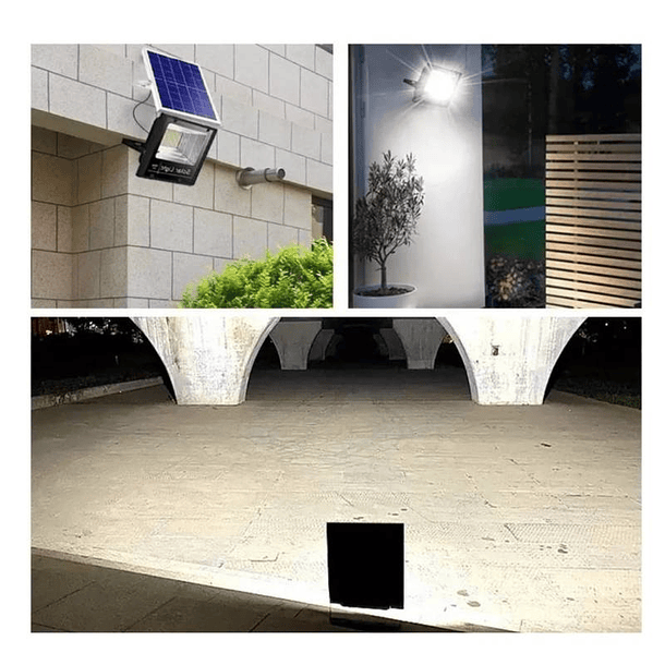 Foco Led Proyector Con Panel Solar 100w Control Remoto 5