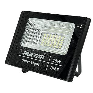 Foco Led Proyector Con Panel Solar 50w Control Remoto