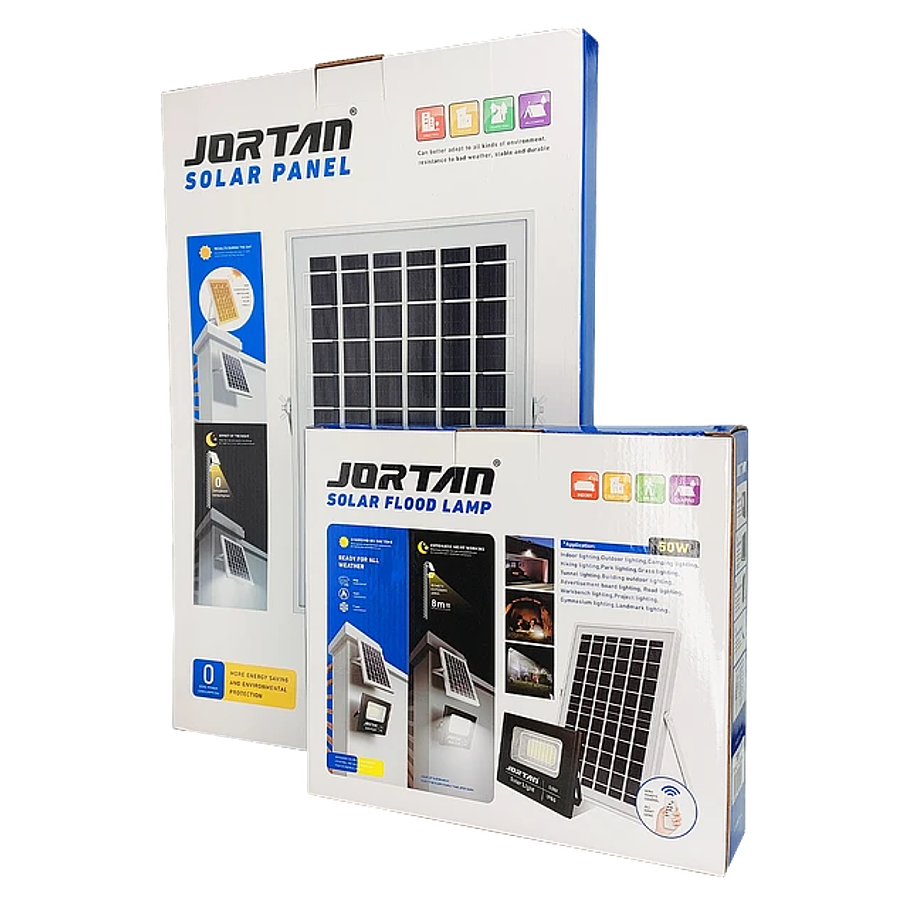 Foco Led Proyector Con Panel Solar 50w Control Remoto 3