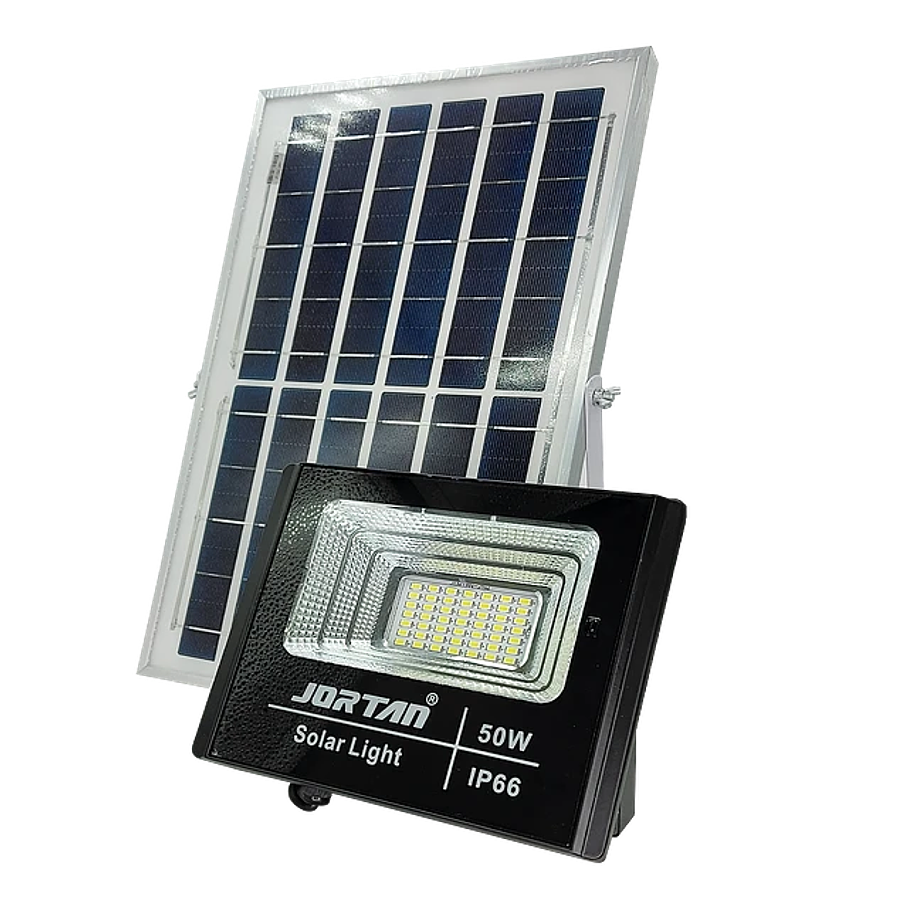 Foco Led Proyector Con Panel Solar 50w Control Remoto 1