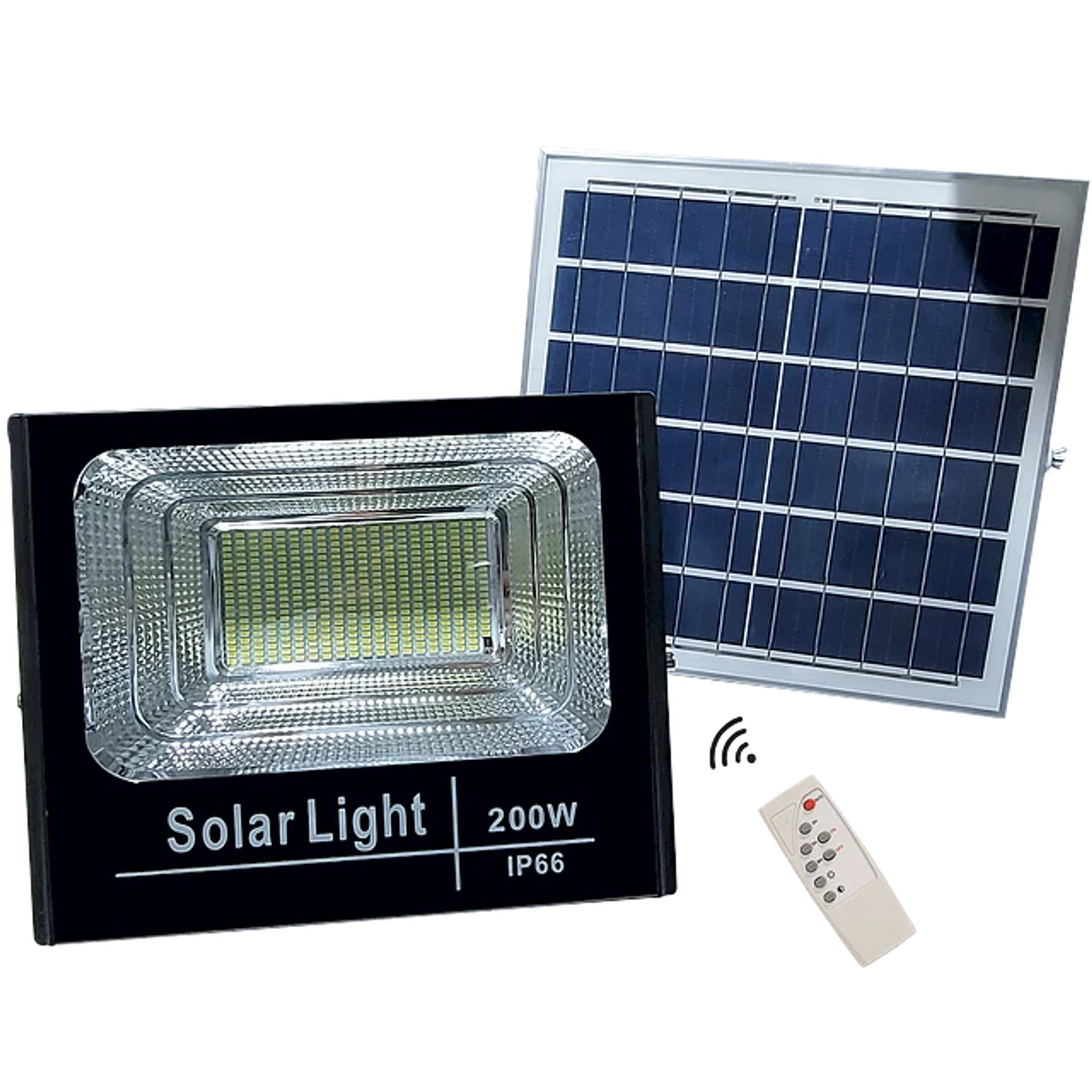 Foco Led Proyector Con Panel Solar 200w Control Remoto 3