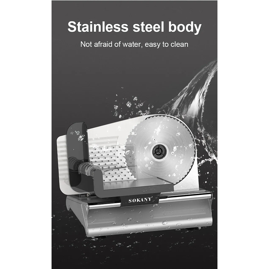 Rebanador de Fiambre eléctrico, Cuchillo Desmontable De Acero Inoxidable 2