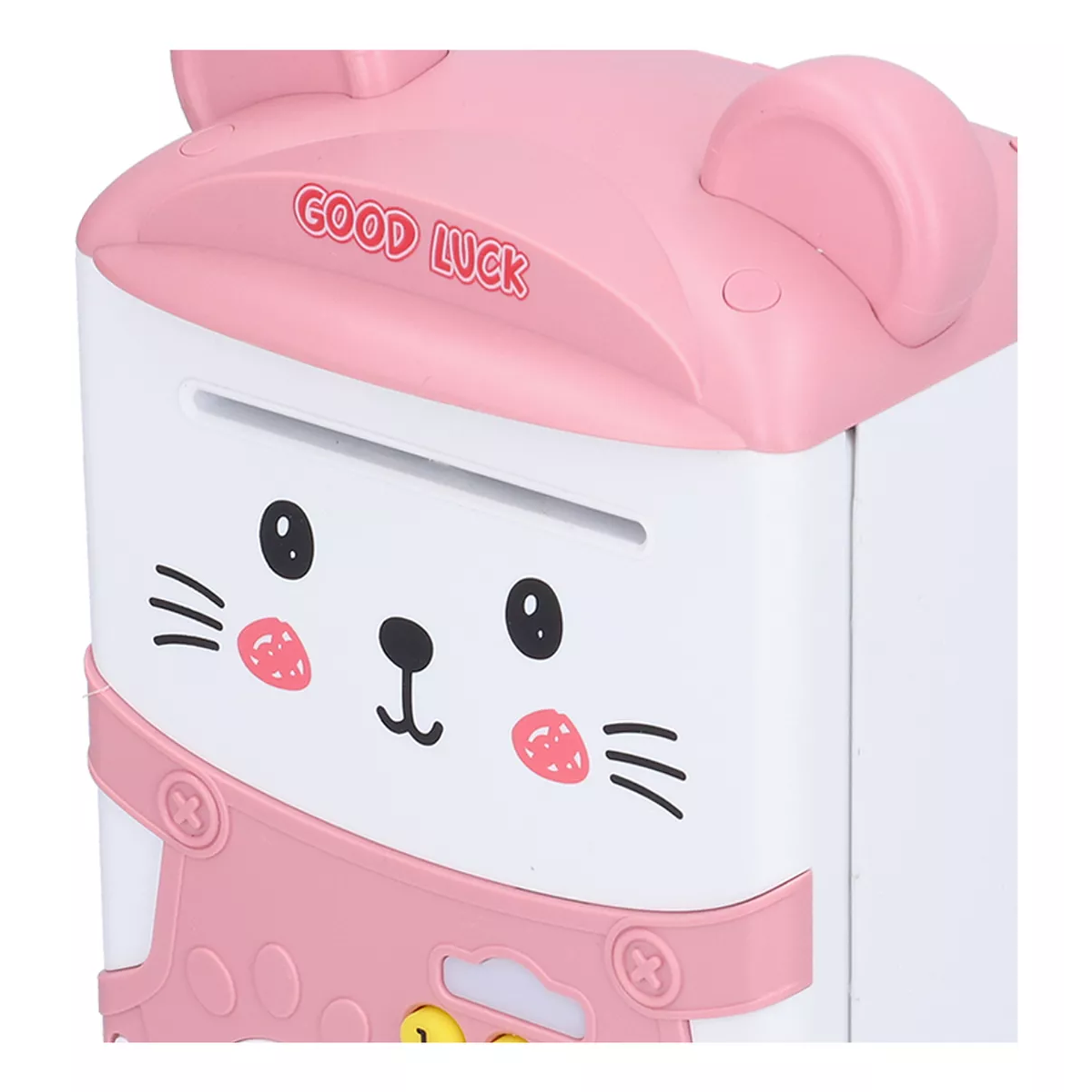 Alcancía Gato Ahorro Automática Contraseña Sonido Y Huella Rosa 2