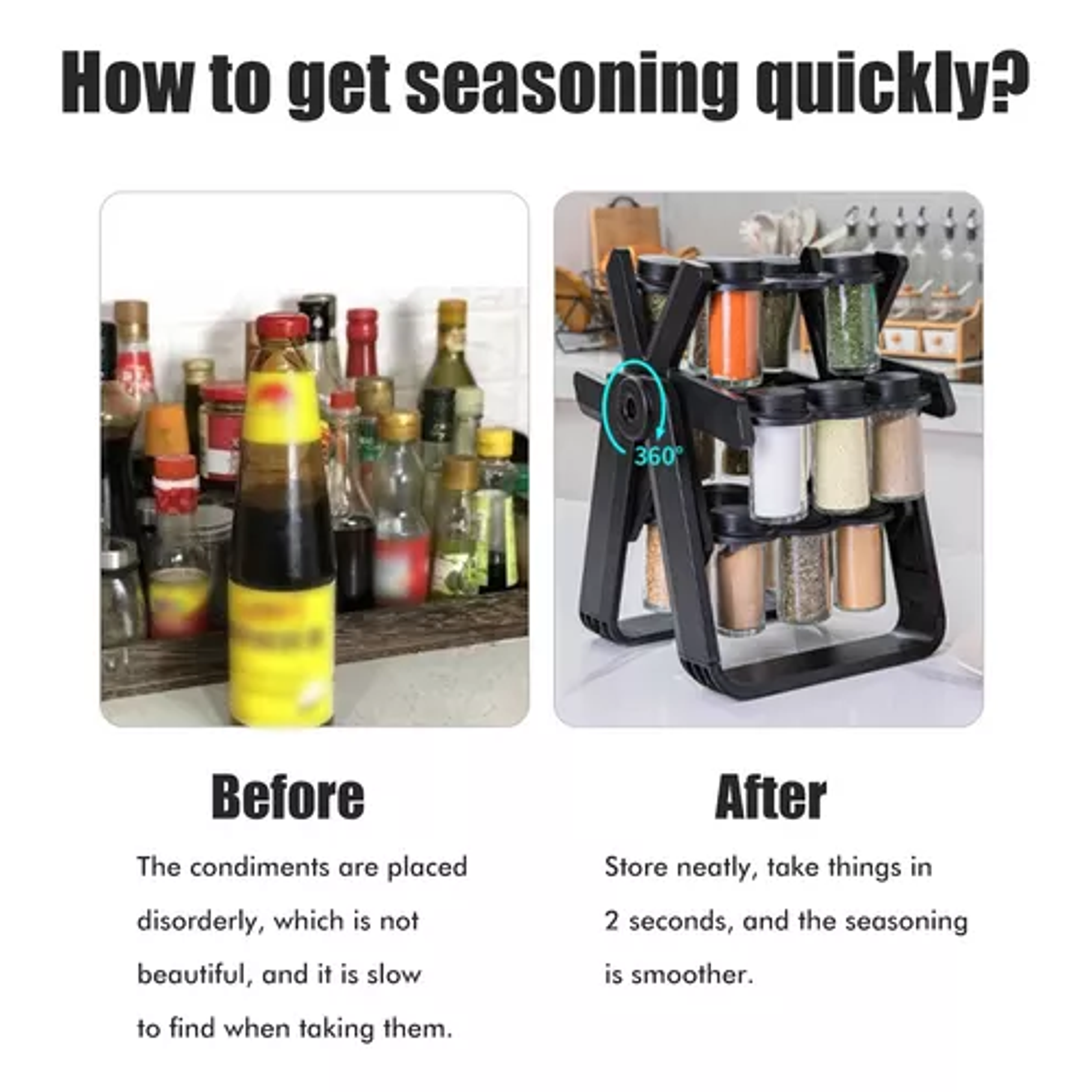 Juego De Botellas De Condimentos Con Rejilla Giratoria De 36 3