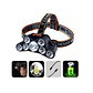 Linterna Frontal 7 Led Impermeable Recargable Por Usb Luz - Miniatura 4