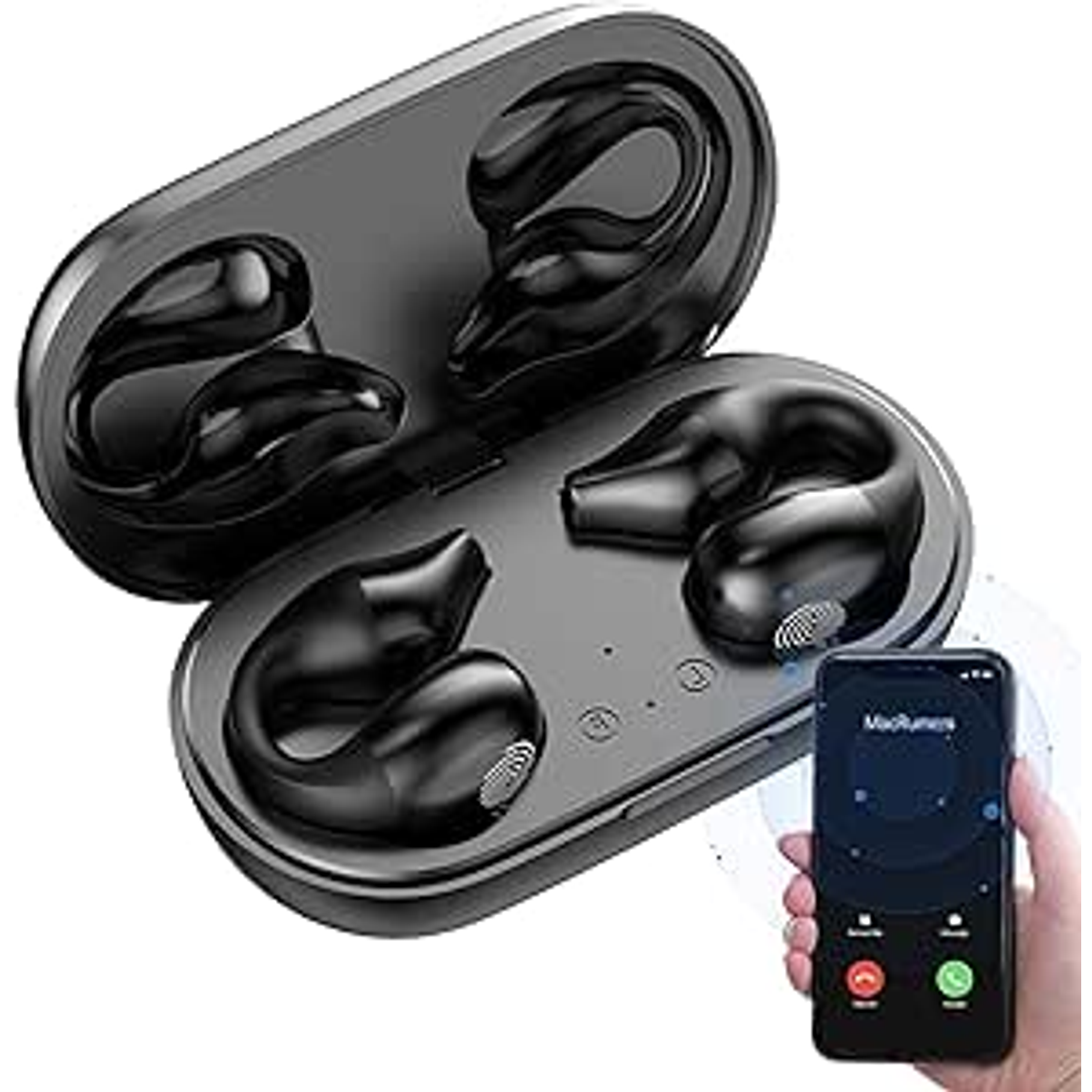 Auriculares Inalámbricos Con Clip Para La Oreja Negro  6