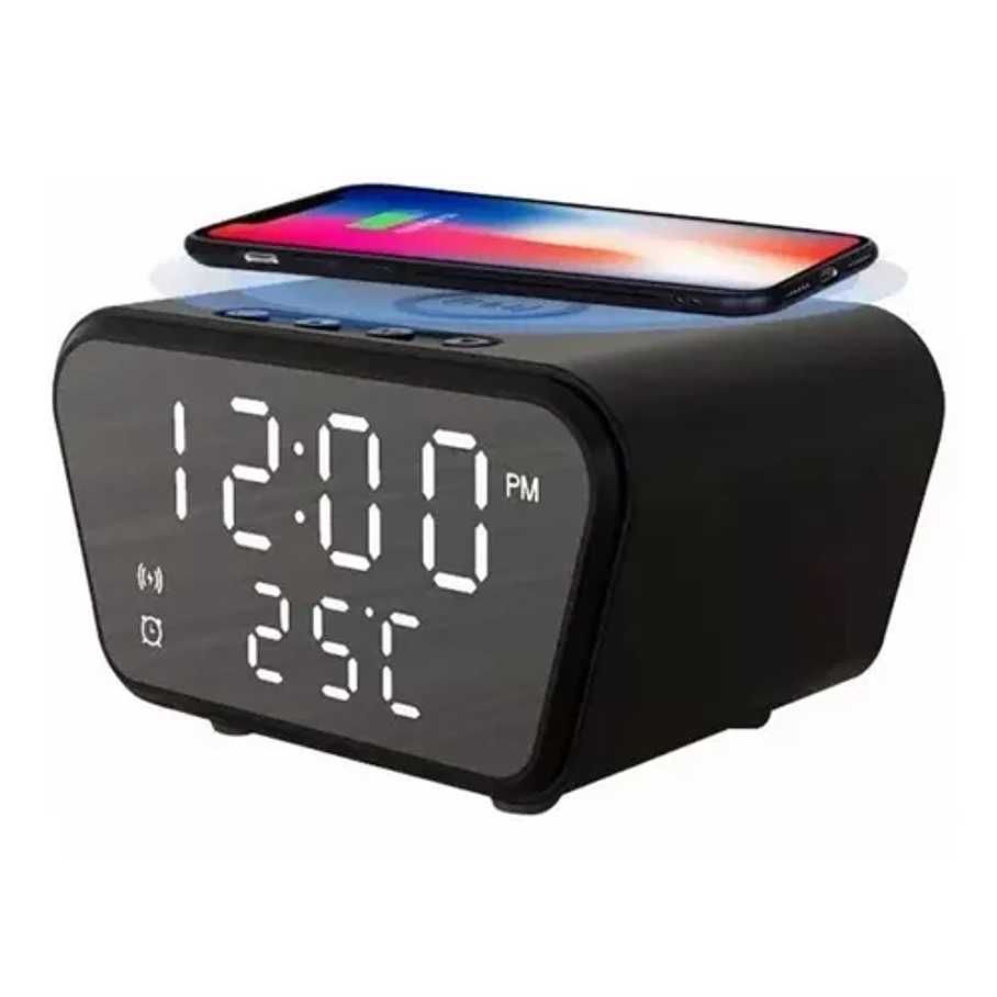 Reloj Despertador Con Cargador Inalámbrico Y Termometro 2