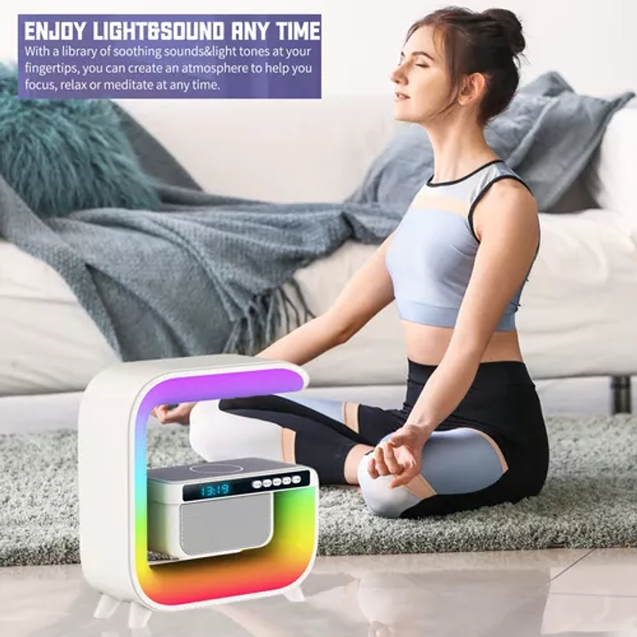 Parlante Bluetooth Con Cargador Inalámbrico Y Rgb Luces Music 3