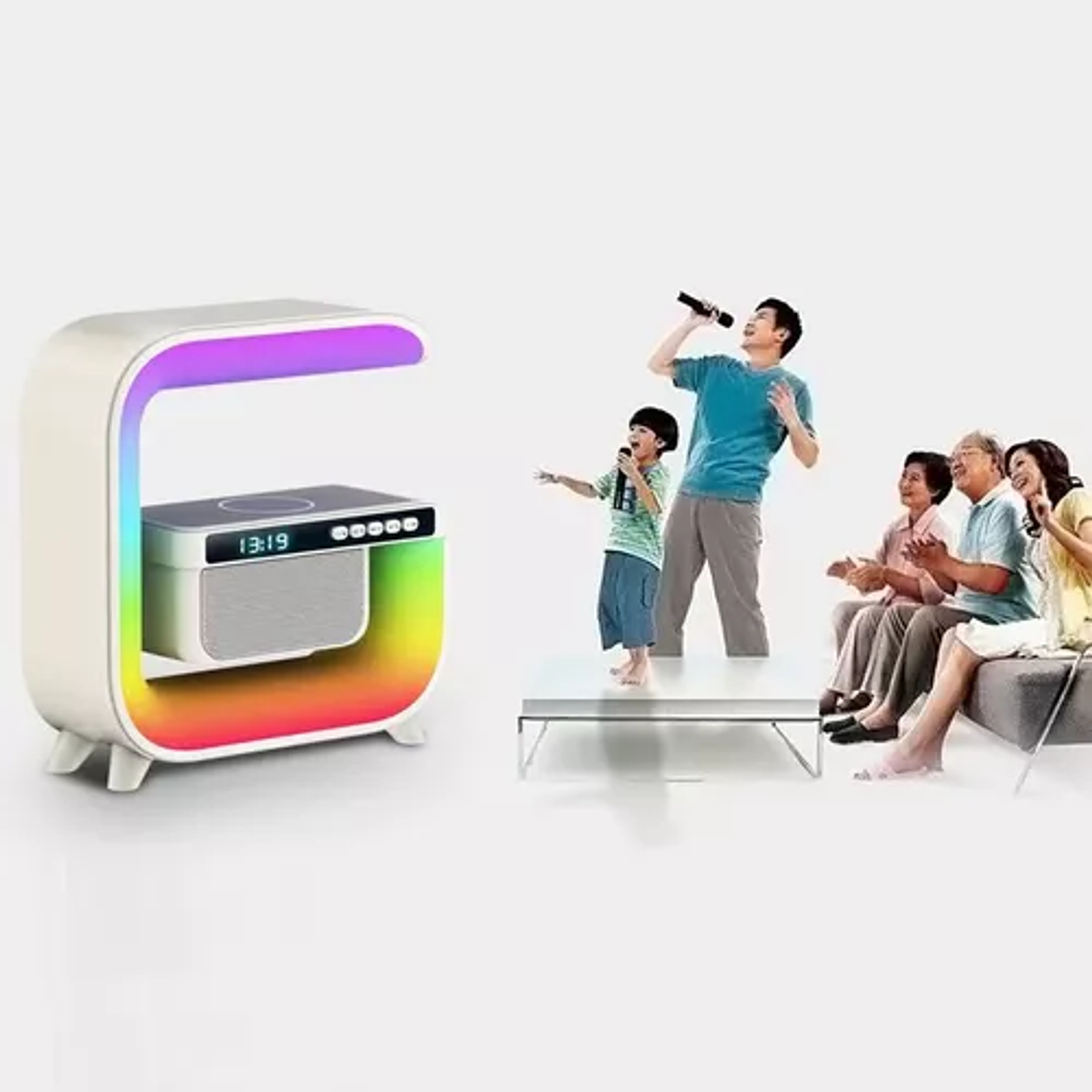 Parlante Bluetooth Con Cargador Inalámbrico Y Rgb Luces Music 2