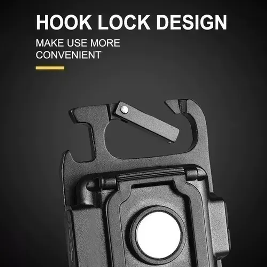 Linterna Led Cob Llavero Gancho Portátil Recargable Potente 5