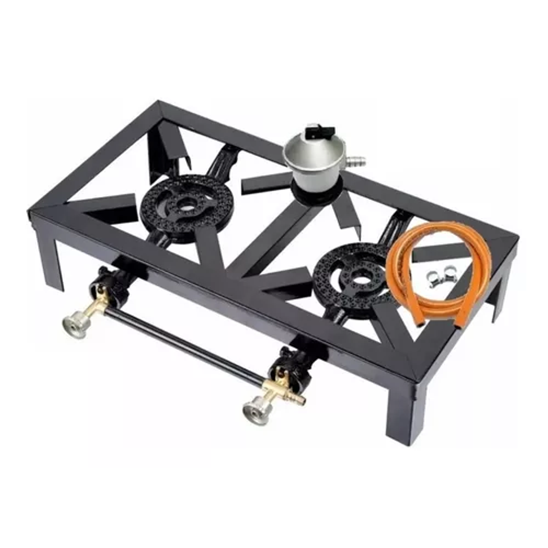 Cocina Cocinilla 2 Platos Manguera Y Abrazaderas Regulador 2