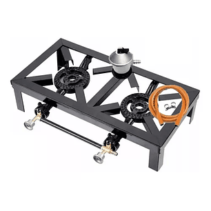 Cocina Cocinilla 2 Platos Manguera Y Abrazaderas Regulador