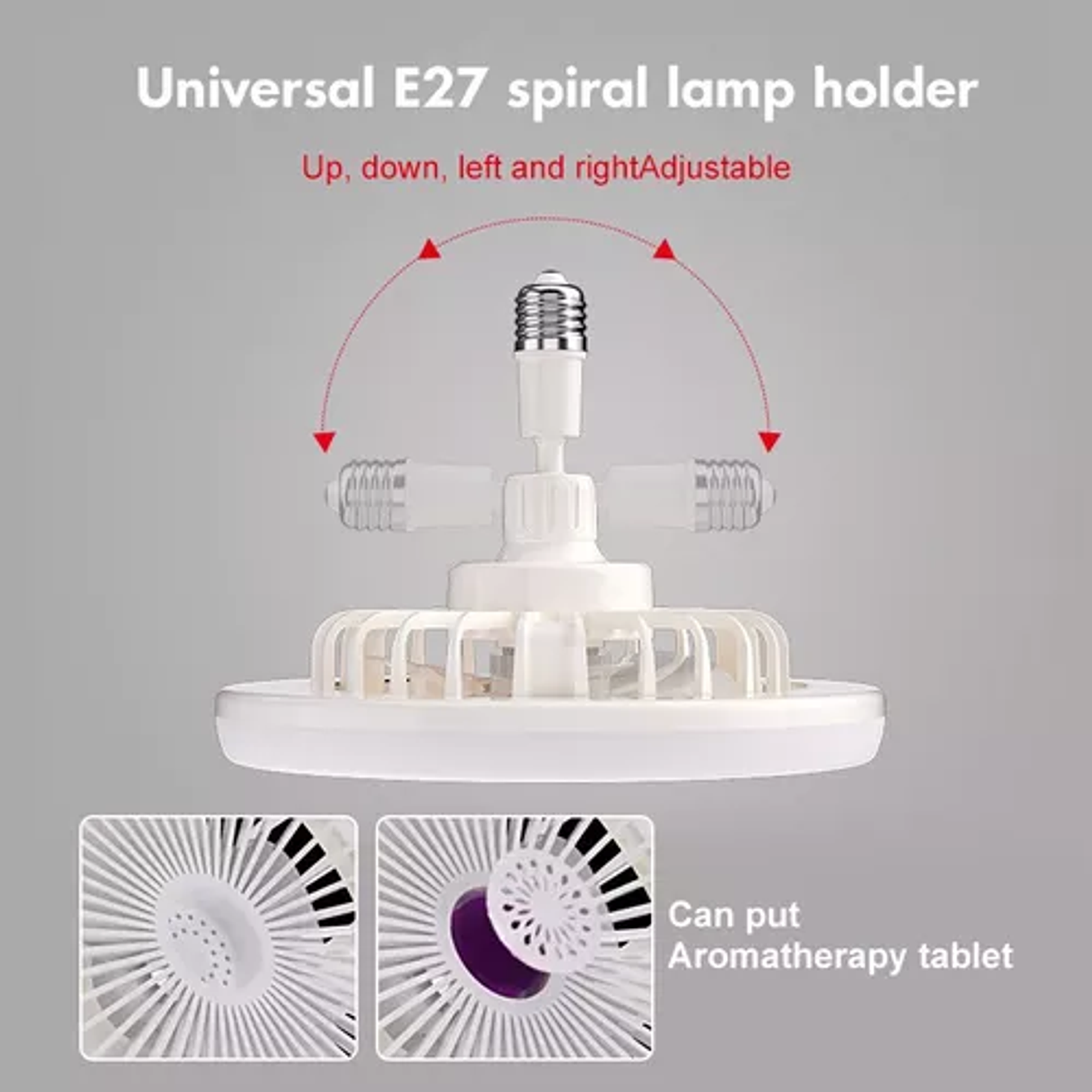 Ventiladores De Techo Led Con Control Remoto De Luz Soquete Movible  3