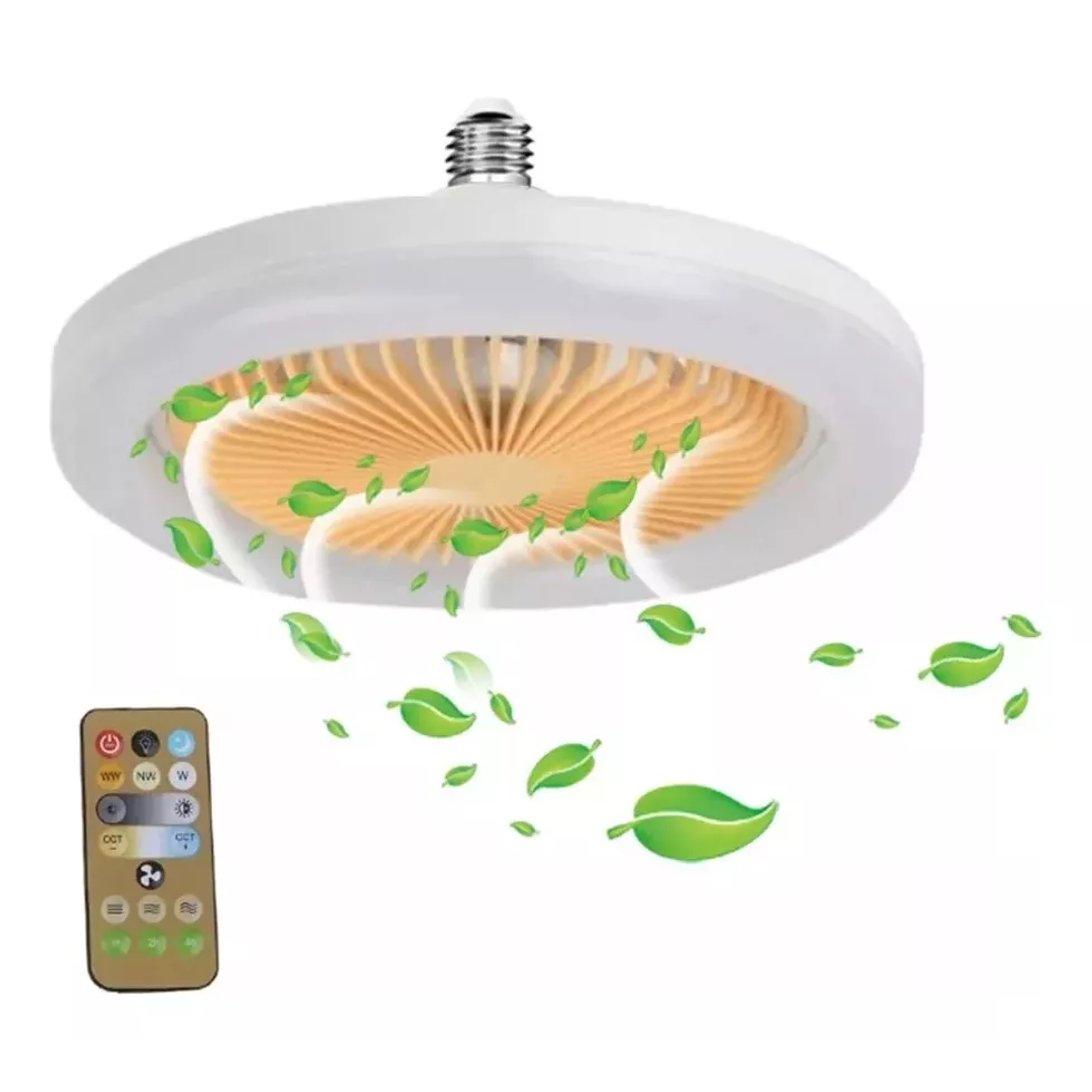 Ventiladores De Techo Led Con Control Remoto De Luz Soquete Movible  1