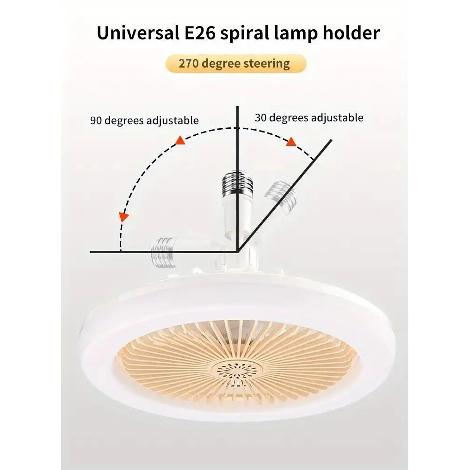 Ventiladores De Techo Led Con Control Remoto De Luz Soquete Movible  6