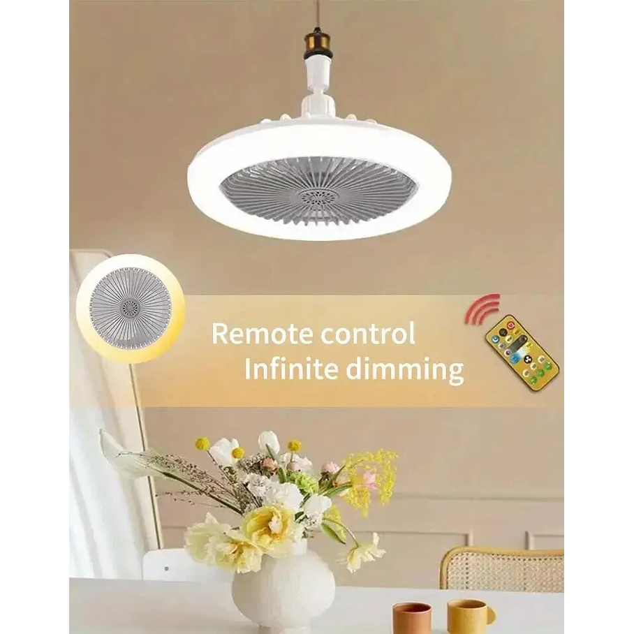 Ventiladores De Techo Led Con Control Remoto De Luz Soquete Movible  7