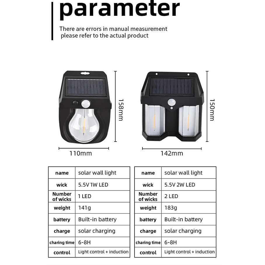 Lampara Solar Retro Estilo Farol Pared 3