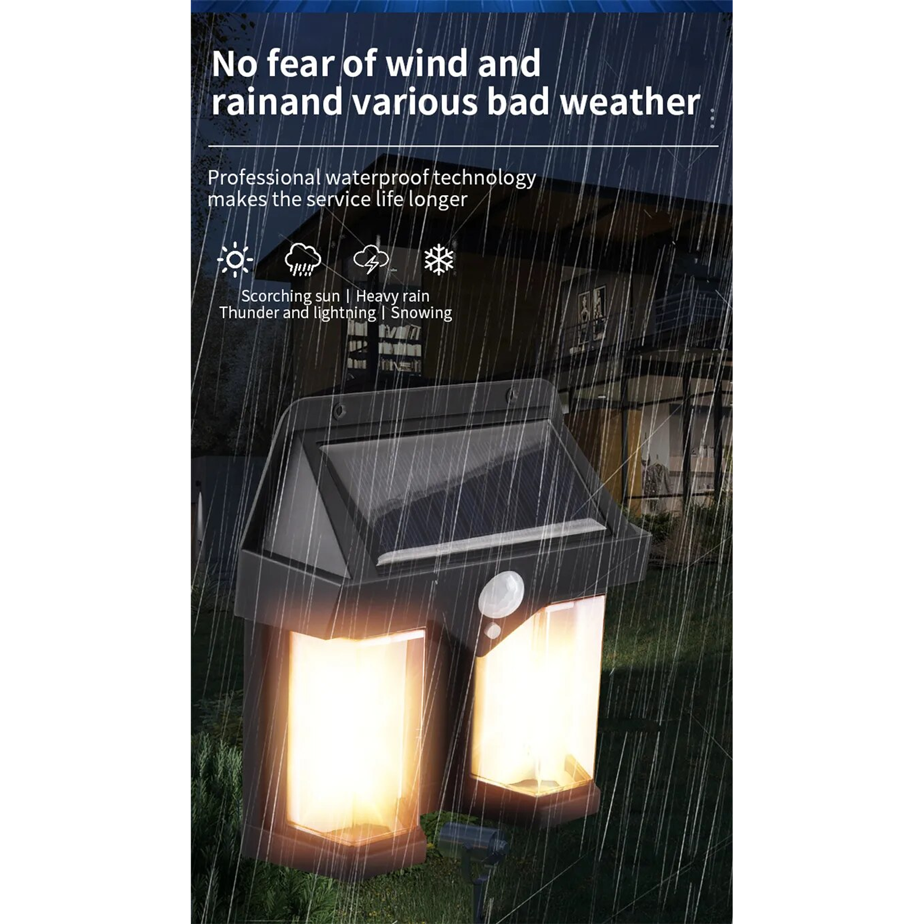 Lampara Solar Retro Estilo Farol Pared 4