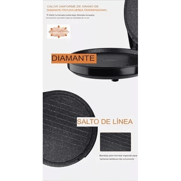 Horno Sarten Doble Electrico Multiuso Pizza Panquequera Pan 8