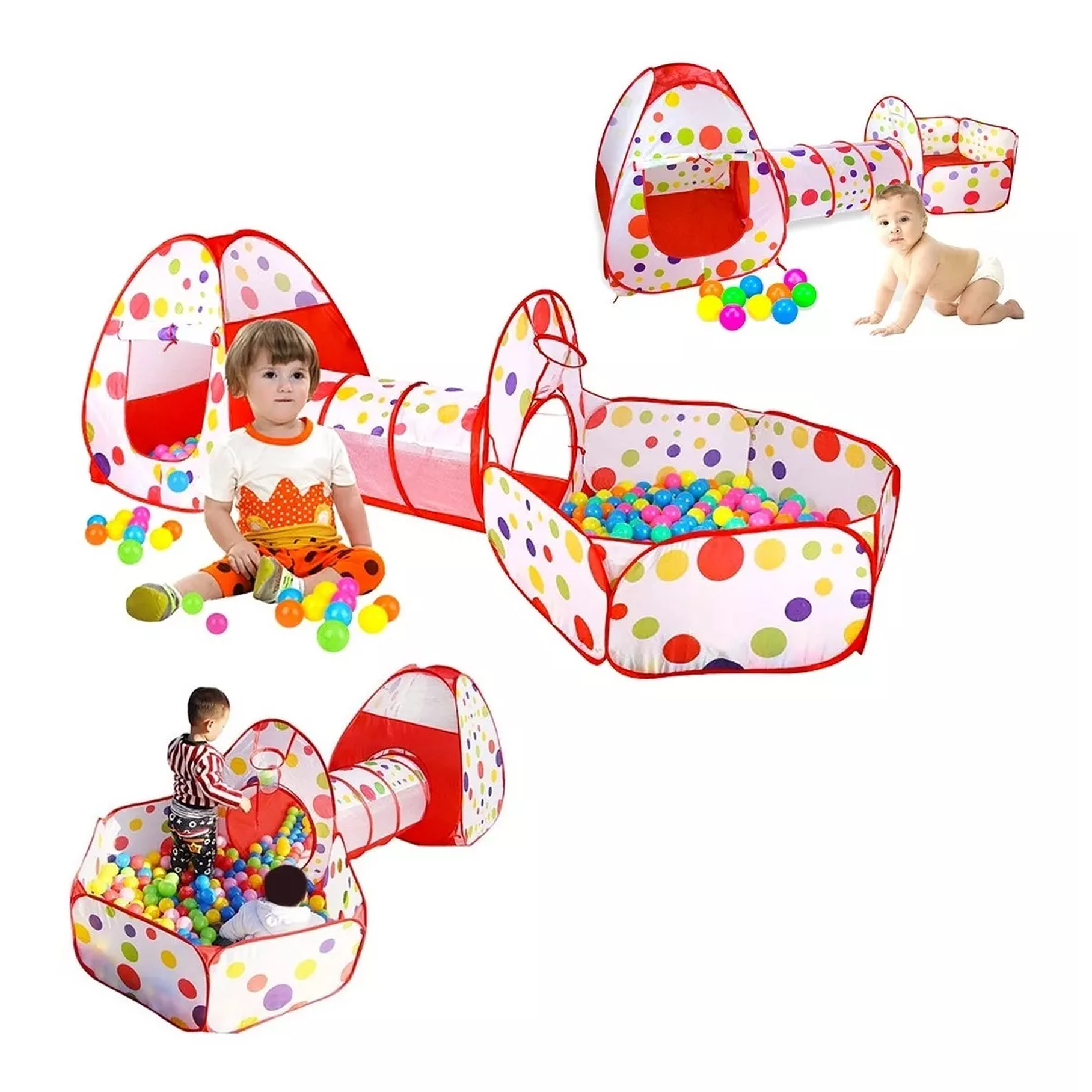 Carpa Piscina para Pelotas Plegable Para Niños Rojo 1