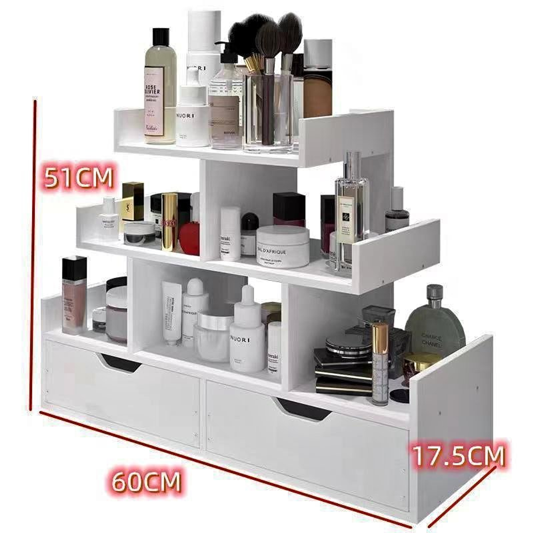 Organizador De Cosméticos Y Accesorios Blanco 3 Niveles  3