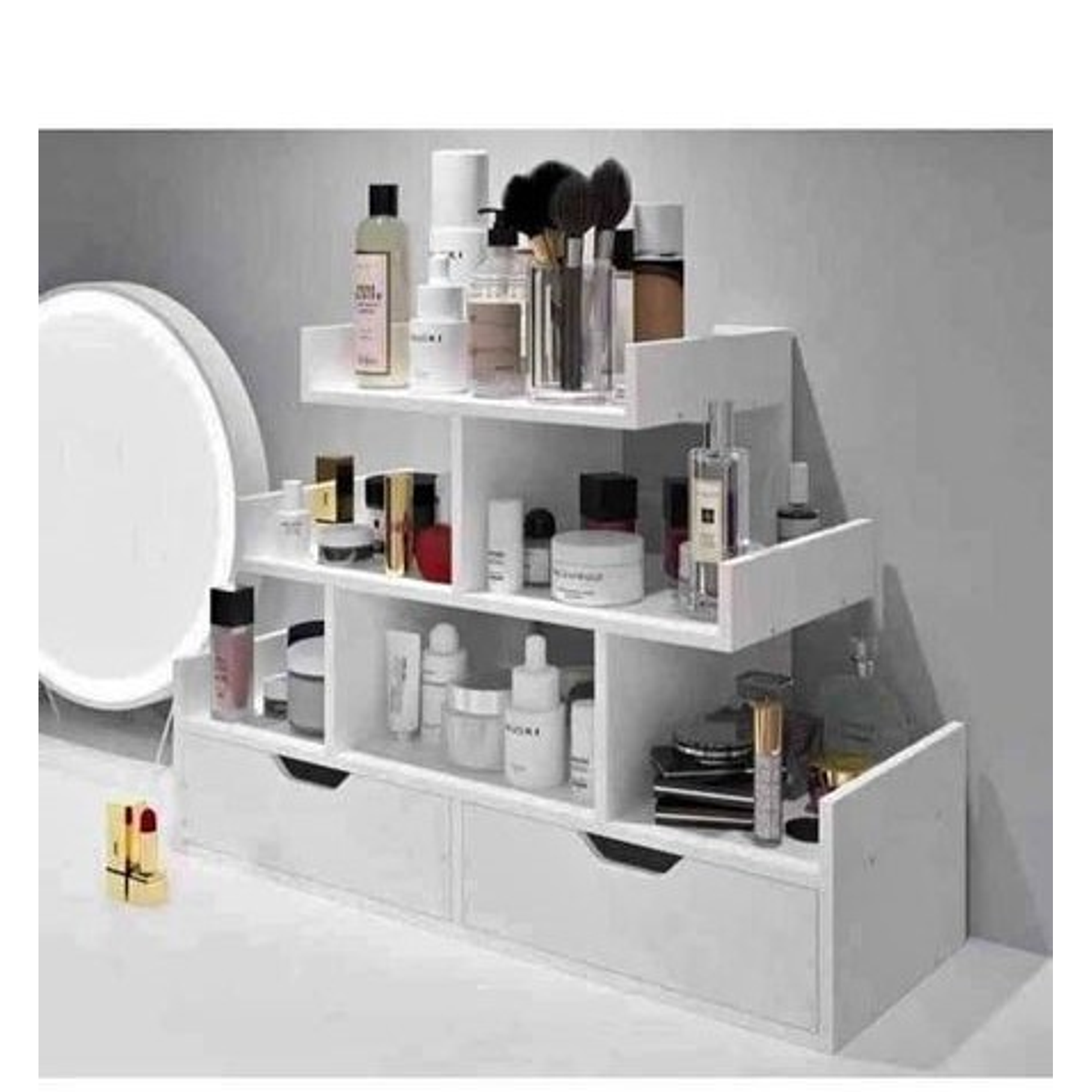 Organizador De Cosméticos Y Accesorios Blanco 3 Niveles  2