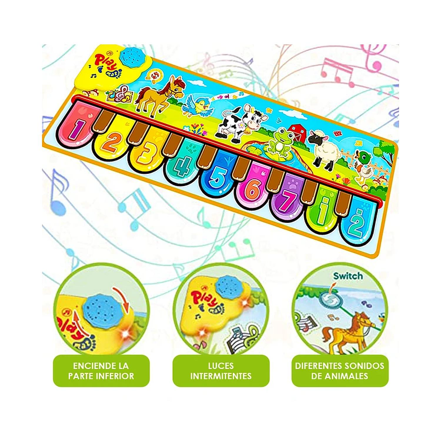 Alfombra Piano Touch Musical 108x35cm Juguete Musical 4