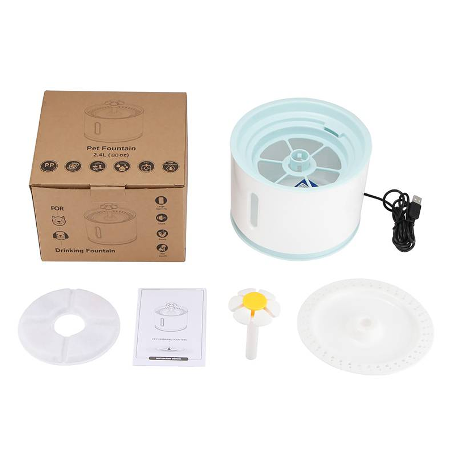 Bebedero Eléctrico De Agua 2.4lts Para Perros/Gatos 3