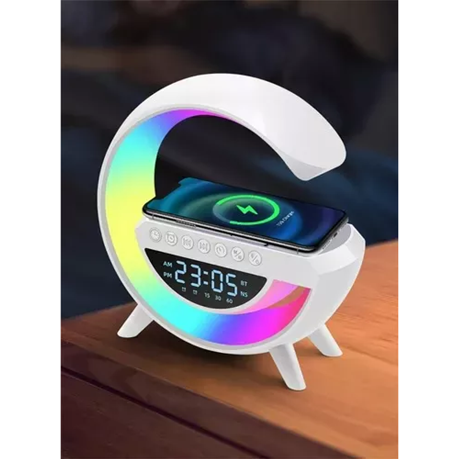 Lámpara De Mesa Altavoz Bluetooth Inteligente Reloj Digital 3