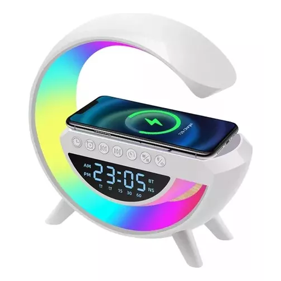 Lámpara De Mesa Altavoz Bluetooth Inteligente Reloj Digital 1