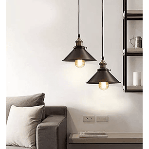 Pack X 3 Lampara Techo Colgante 22cm Metal Vintage Excelente