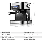  Máquina de Café Espumador de Leche Semiautomático 1,6L Industrial 4