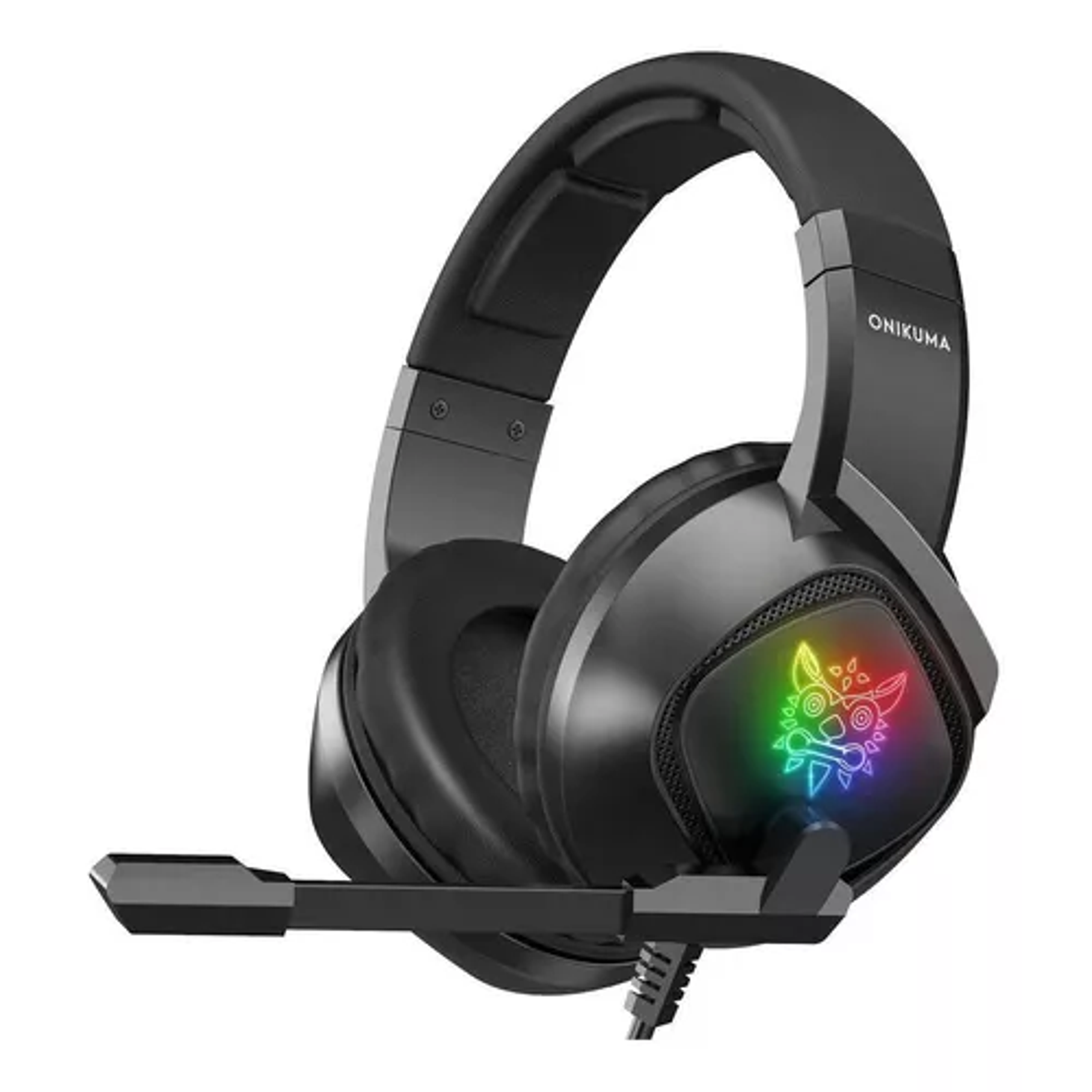 Audífonos Gamer Onikuma K19 Negro Con Luz Rgb Led 2