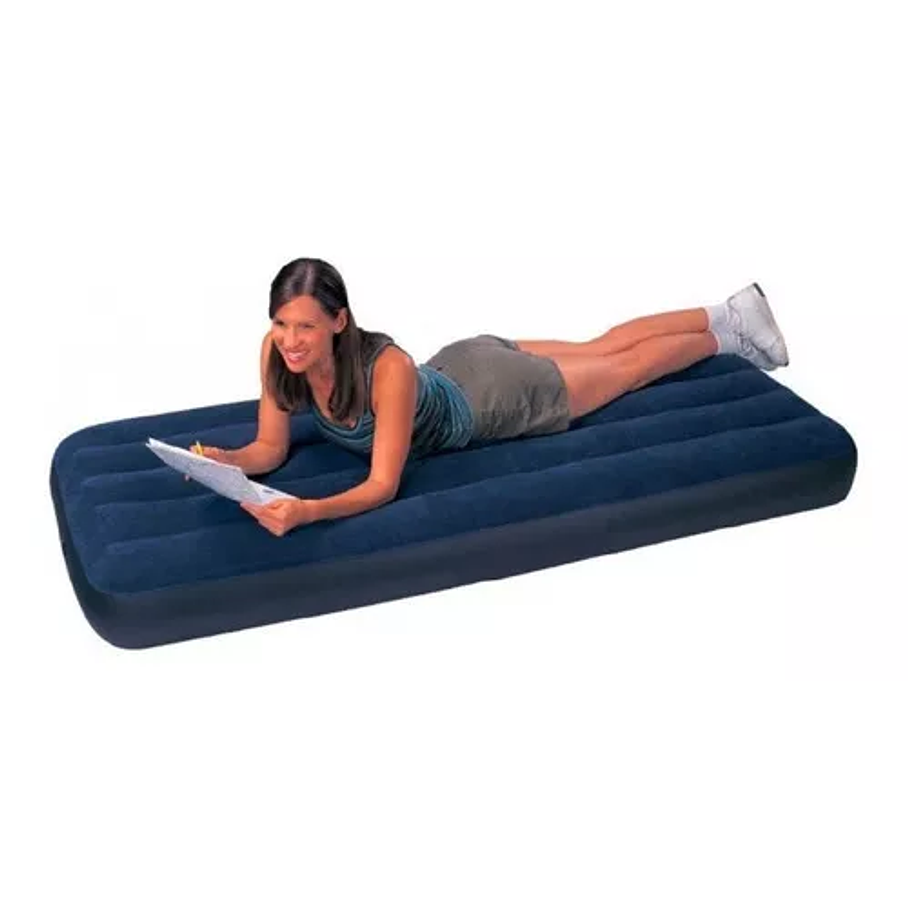 Colchón Inflable 1 Plaza 76x191x25cm Intex Color Azul  2