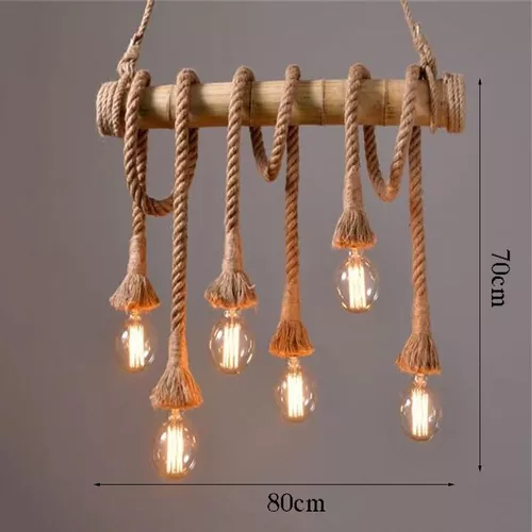 Lámpara Colgante Vitage Bambu 6 Ampolletas 6