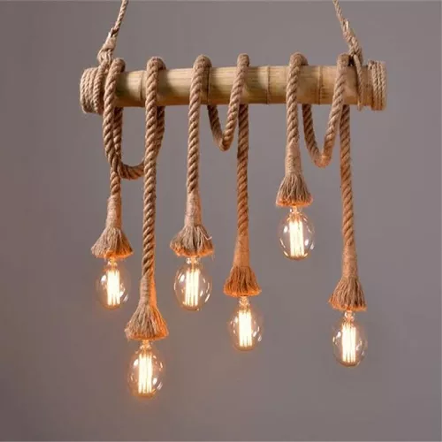 Lámpara Colgante Vitage Bambu 6 Ampolletas 2