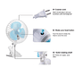 Mini Ventilador Giratorio  Portatil Sobremesa Pinza - Miniatura 3