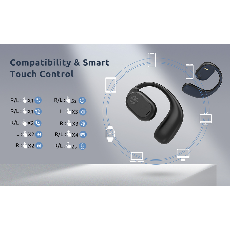 Auriculares Deportivos Air Conduction Bluetooth 5.3 con Estuche de Carga 2