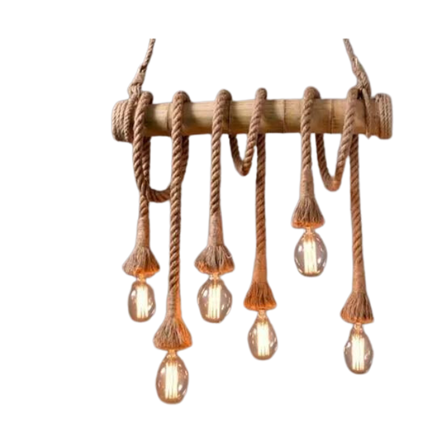 Lámpara Colgante Vitage Bambu 6 Ampolletas 1