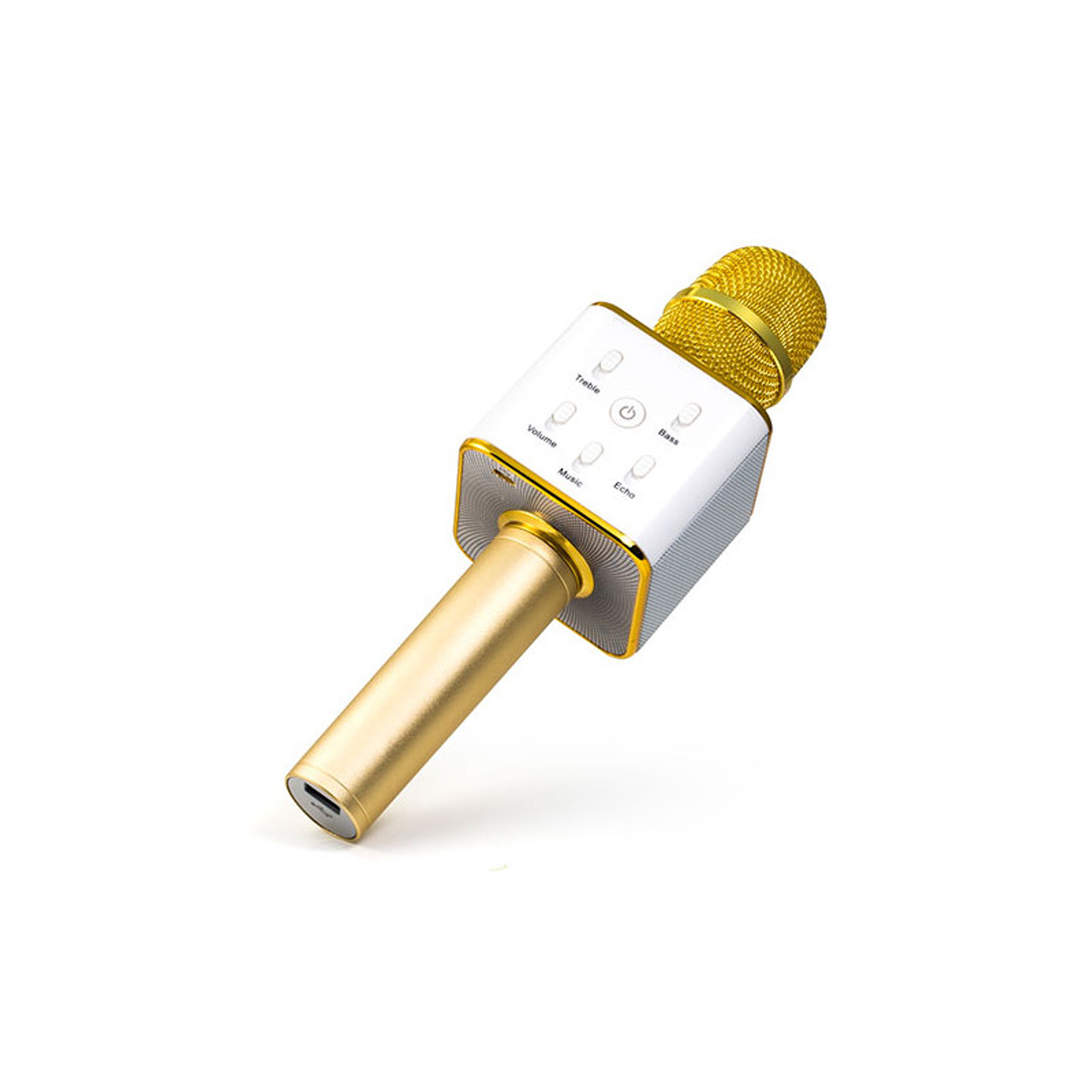 Micrófono Inalámbrico Karaoke Blanco Dorado 1