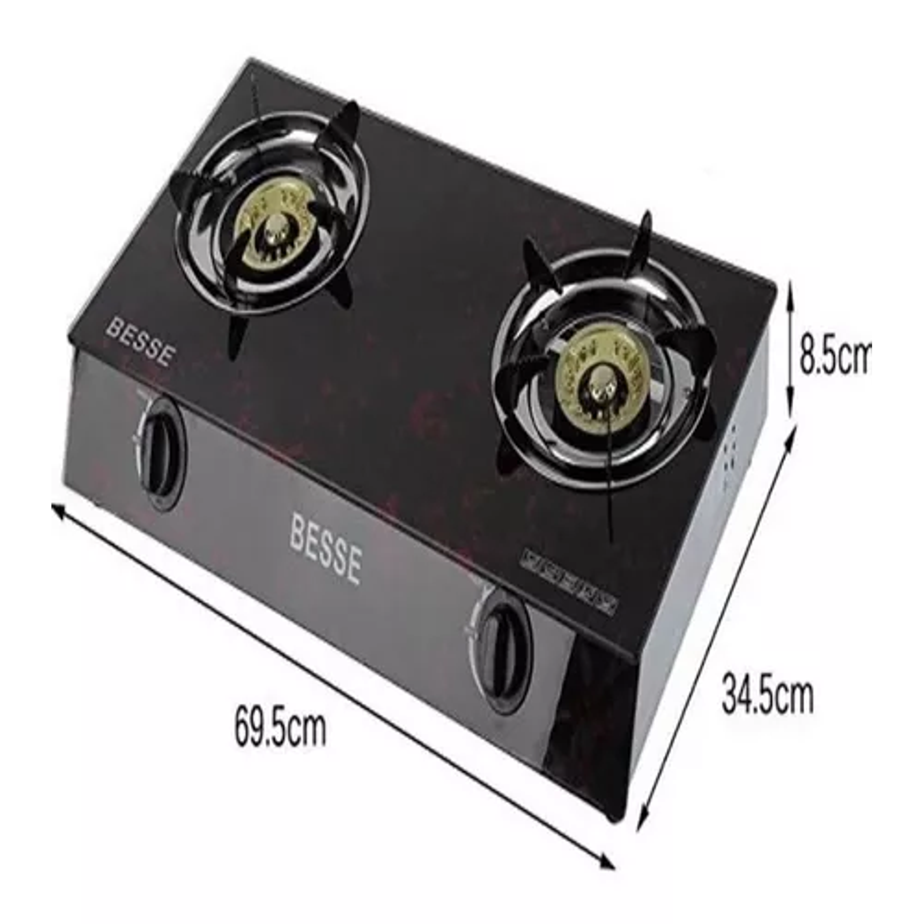 Cocina A Gas Encimera Portátil Vidrio Templado 2 Quemadores 5