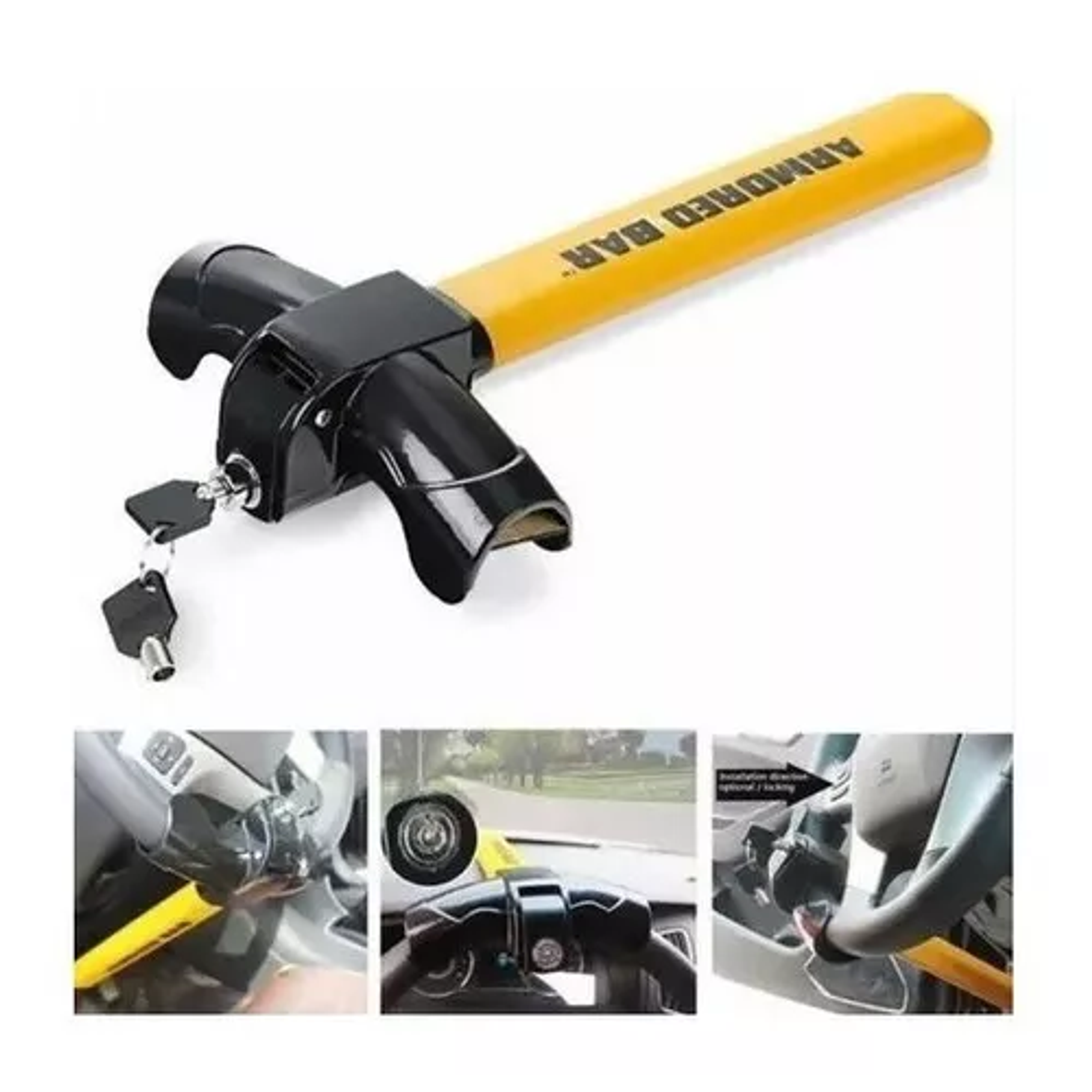 Traba Volante Tipo Candado Antirrobo Acero + Llave Seguridad 7