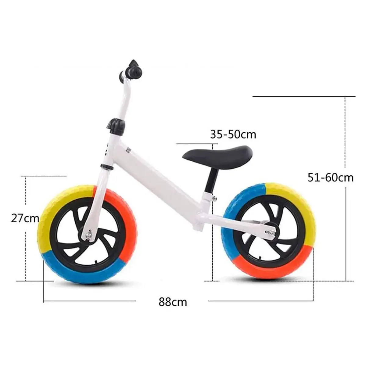Bicicleta De Equilibrio Ed&baby Sin Pedales – Ajustable De 1 A 3 Años, 4 Ruedas Antideslizantes, Ligera Y Con Dos Bocinas De Regalo