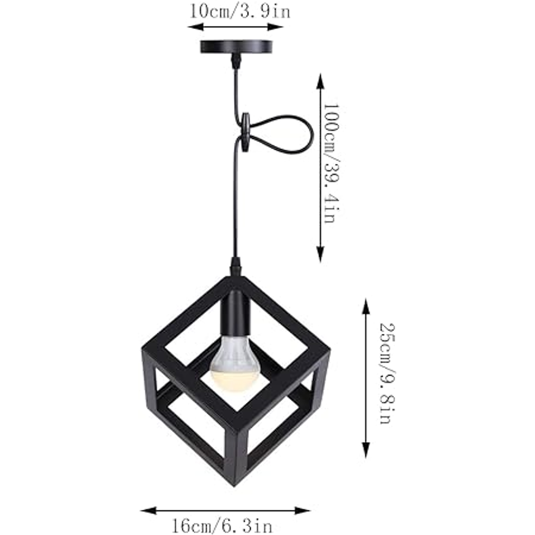 Lamparas Colgantes Modernas Cubo Iluminación Techo 3