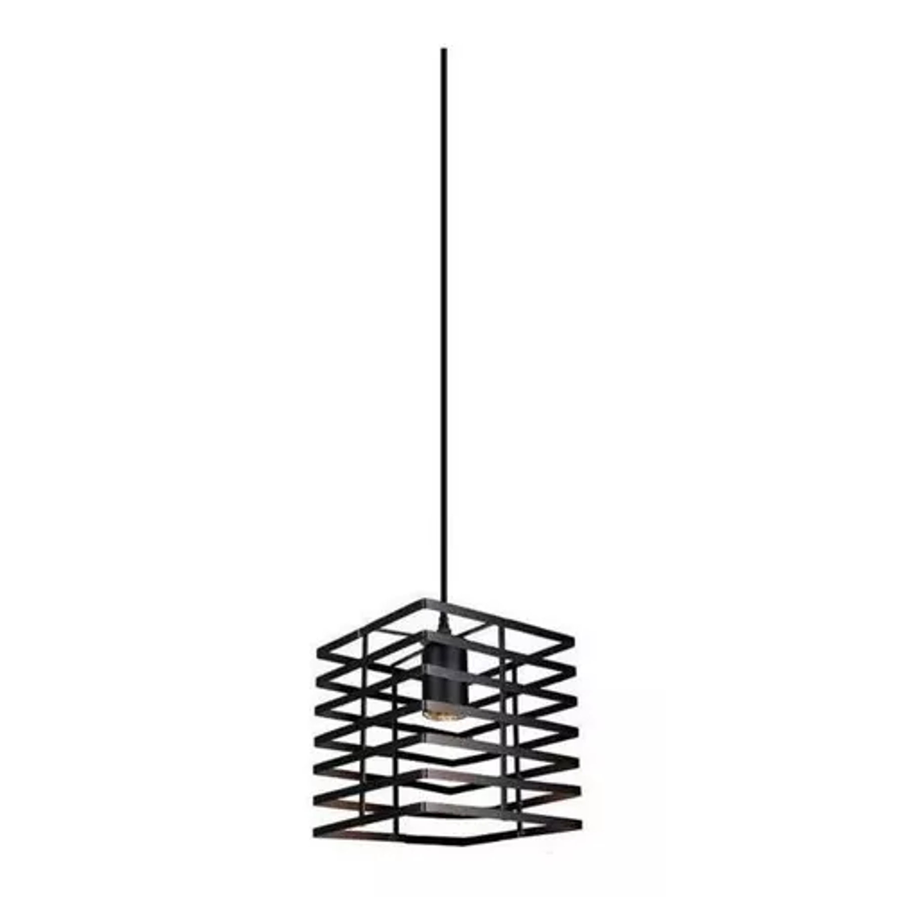 Pack de 2 Lampara Colgante Tipo Jaula Cuadrada Fierro Moderno 1