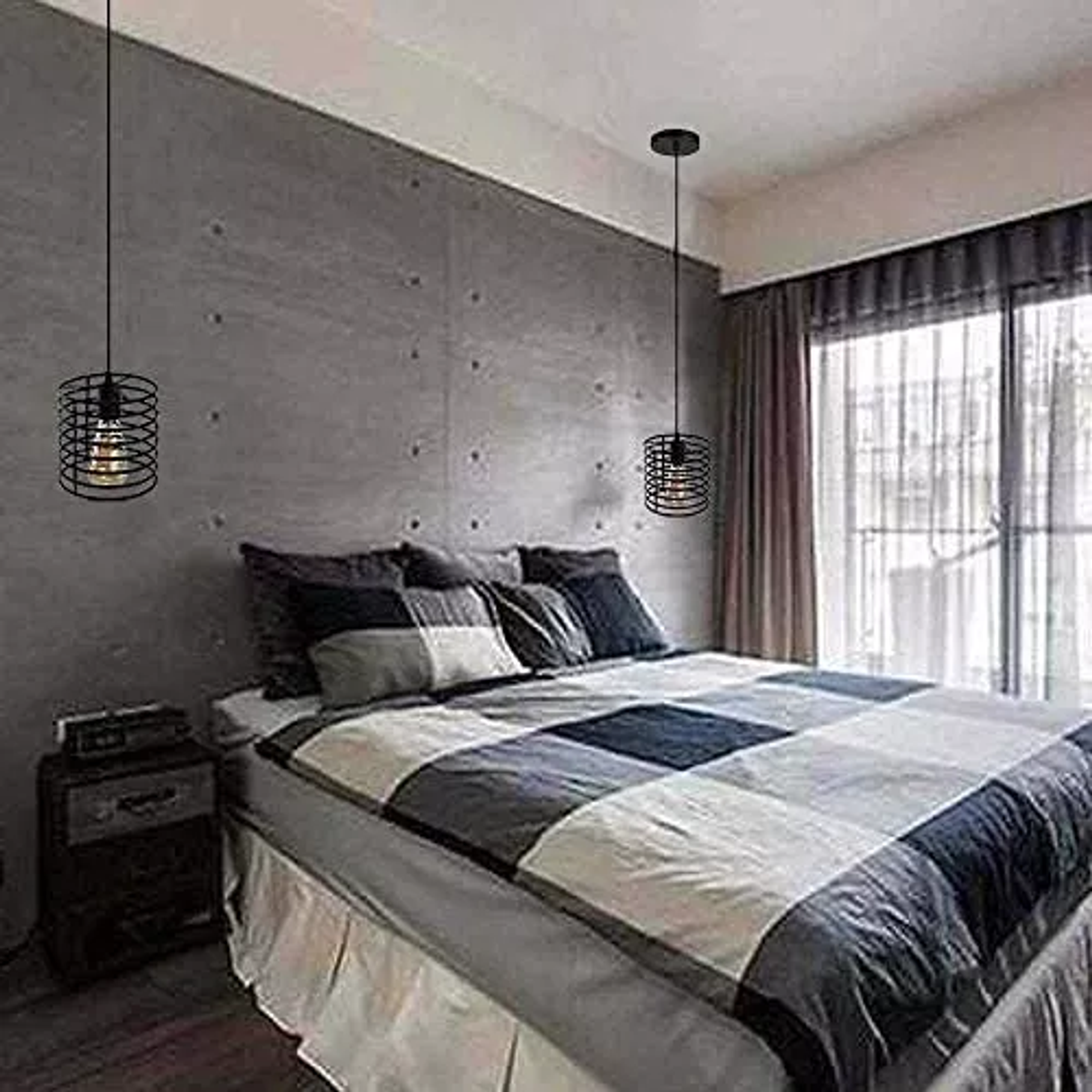 Pack de 2 Lámpara Vintage Colgante Tipo Cilindro  3