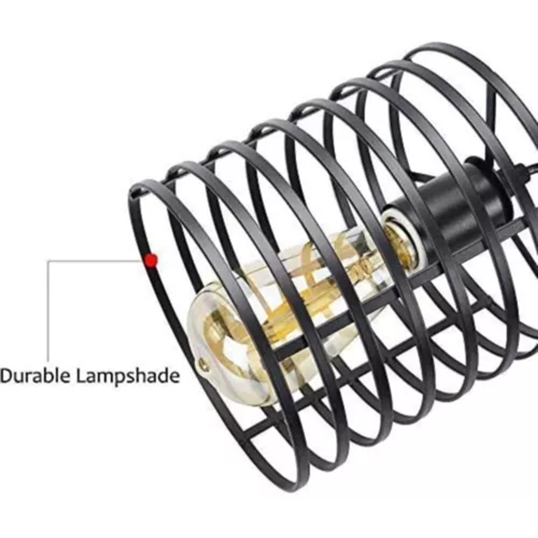 Pack de 2 Lámpara Vintage Colgante Tipo Cilindro  2