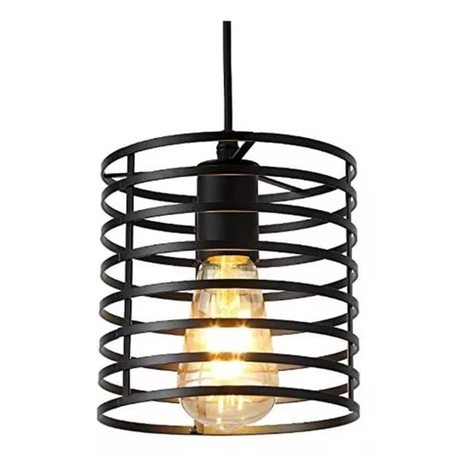 Pack de 2 Lámpara Vintage Colgante Tipo Cilindro  1